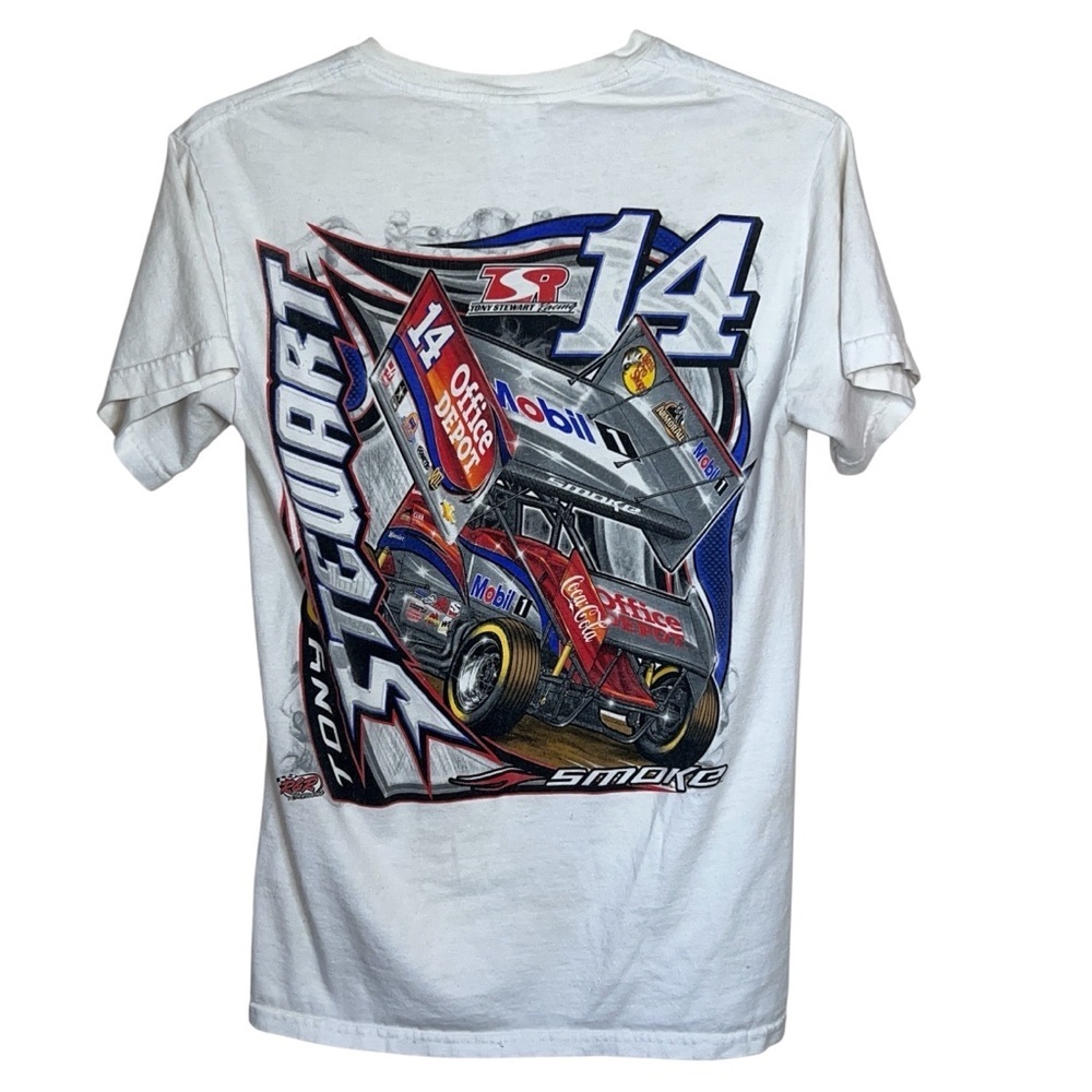 Gildan NASCAR Tony Stewart Smoke 14 T-shirt Cotton Racing Size Small